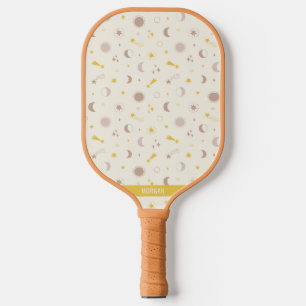 Raquette De Pickleball Cute Space Sun Moon et Stars sur la crème