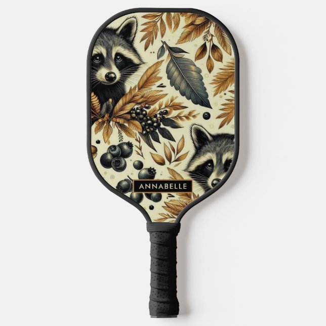 Raquette De Pickleball Cute Vintage Racoon Motif (Recto)