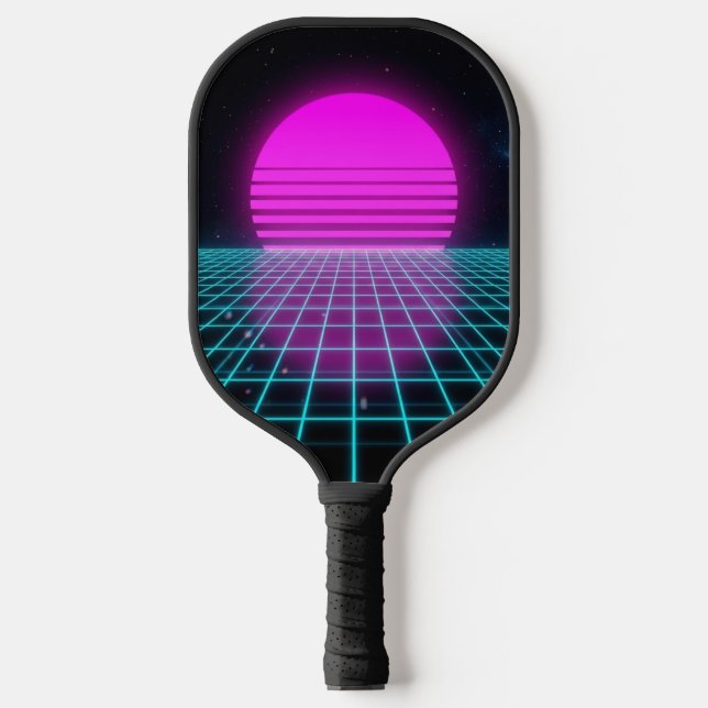 Raquette De Pickleball Cyber Athletic Laser Horizon Neon 80s Personnalisé (Recto)