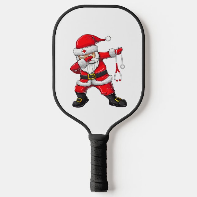 Raquette De Pickleball Dabbing Père Noël Christmas Scruter (Recto)