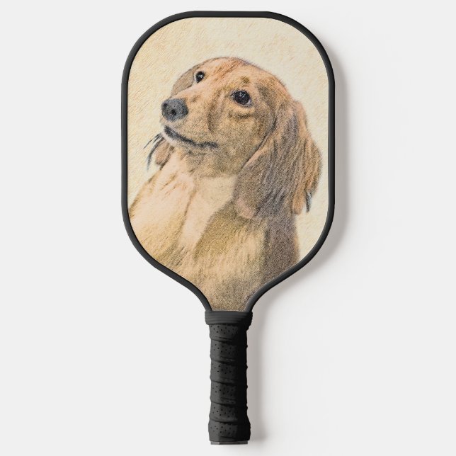 Raquette De Pickleball Dachshund (Longhaerien) Peinture - Art Chien origi (Recto)