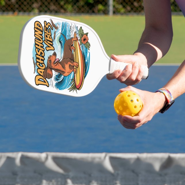 Raquette De Pickleball Dachshund Riding Surf (Insitu)