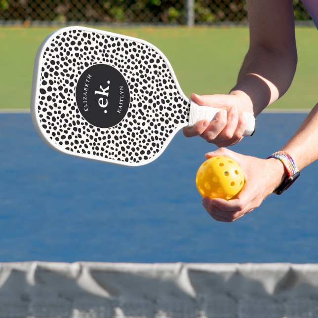 Raquette De Pickleball Dalmatien Motif Abstrait Monogramme (Insitu)
