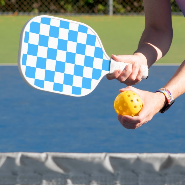 Raquette De Pickleball Damier bleu clair classique  (Insitu)