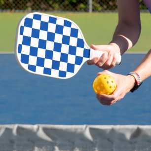 Raquette De Pickleball Damier bleu de cobalt classique