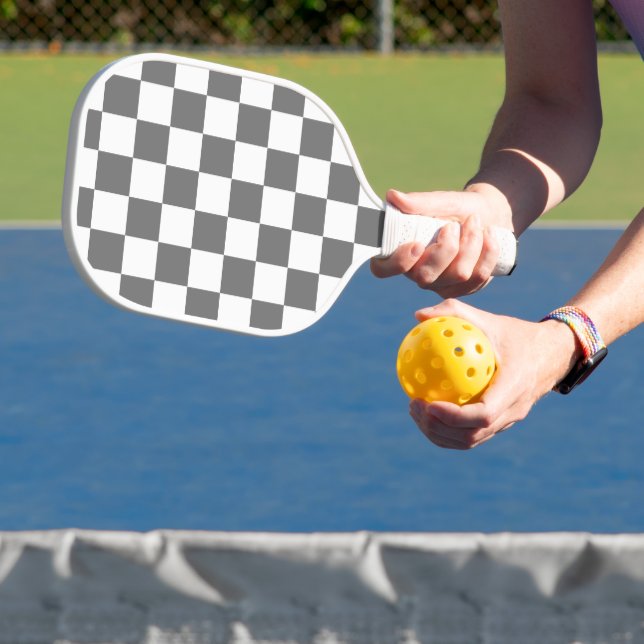 Raquette De Pickleball Damier gris classique  (Insitu)