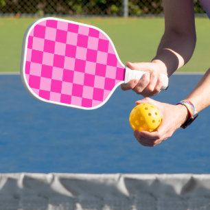 Raquette De Pickleball Damier Rose Attrayant
