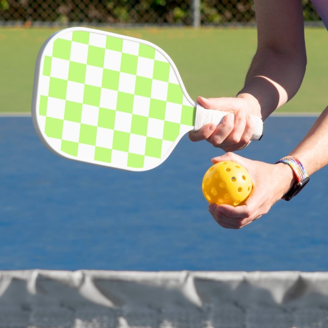 Raquette De Pickleball Damier vert citron classique visuel  (Insitu)