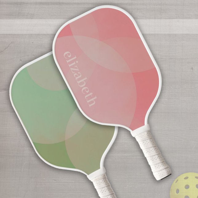 Raquette De Pickleball Danois Pastels Circles et tourbillons avec nom Ser (Créateur téléchargé)