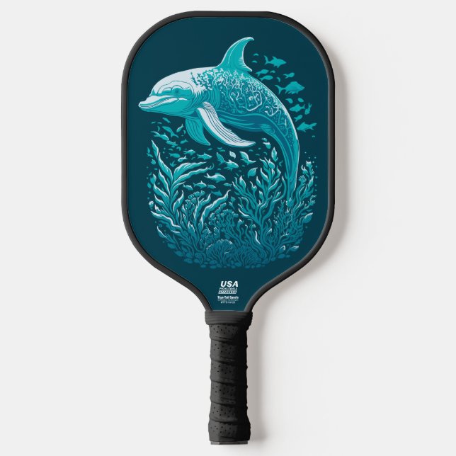 Raquette De Pickleball Dauphin bleu sous-marin (Recto)