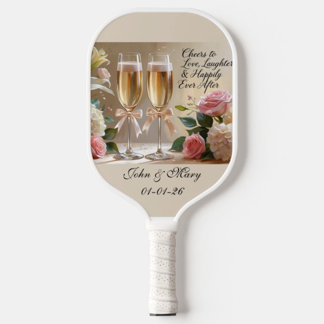 Raquette de Pickleball de Mariage Personnalisée (Recto)