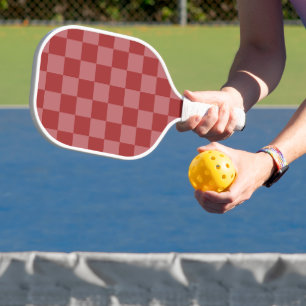 Raquette De Pickleball Découvrez le charme du damier rose et rouge