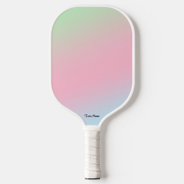 Raquette De Pickleball dégradé coloré d'aquarelle Nom personnalisé (Recto)