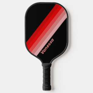 Raquette De Pickleball Dégradé de cramoisi rayé avec nom