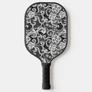 Raquette De Pickleball Dentelle blanche en noir