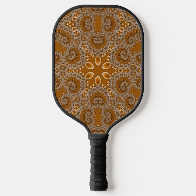 Raquette De Pickleball Dentelle fractale au caramel (Recto)