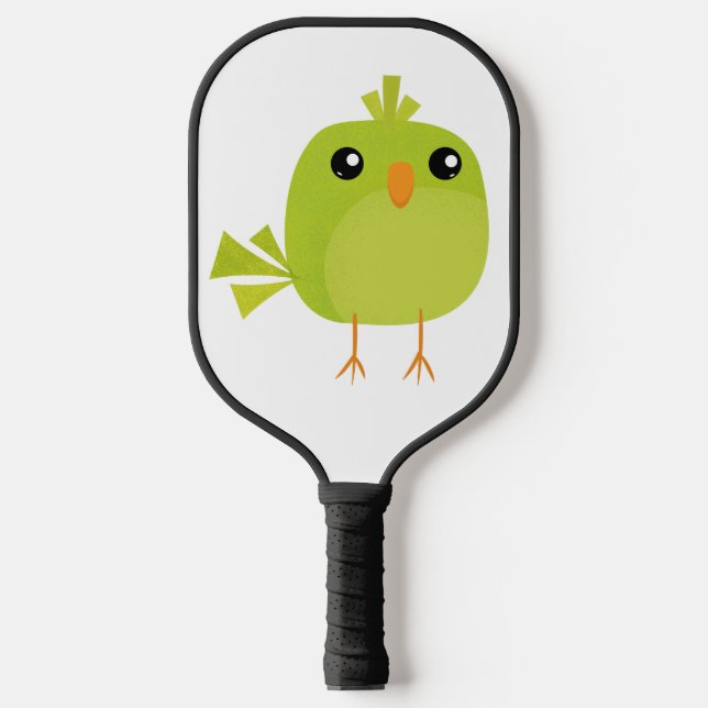 Raquette De Pickleball Dessin Animé Oiseau Vert (Recto)
