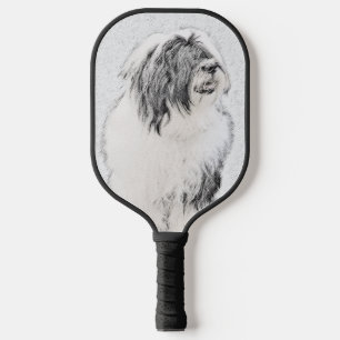 Raquette De Pickleball Dessin de collie à oreilles - Joli art original de