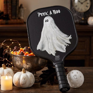 Raquette De Pickleball Dessin drôle de fantôme d'Halloween passé