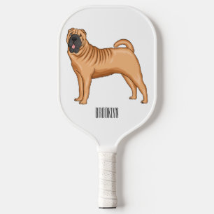 Raquette De Pickleball dessin humoristique chinois de chien Shar-Pei