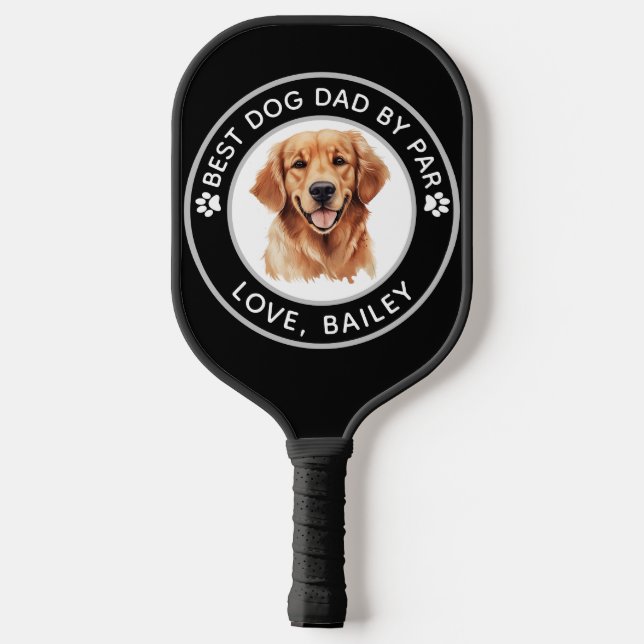 Raquette De Pickleball Dessin personnalisé Golden Retriever Dog (Verso)