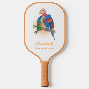 Raquette De Pickleball Deux perroquets Bonne fête des mères