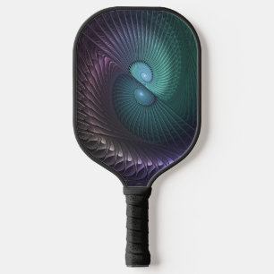 Raquette De Pickleball Deux spirales colorées Art Abstrait Fractal modern