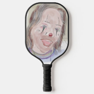 Raquette De Pickleball Deux visages, ni sérieux (Art par R. Leah OShell)