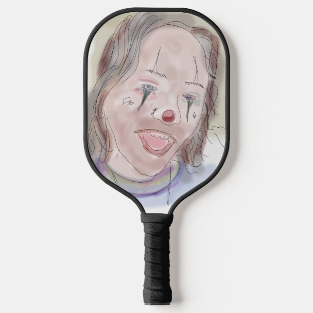 Raquette De Pickleball Deux visages, ni sérieux (Art par R. Leah OShell) (Recto)