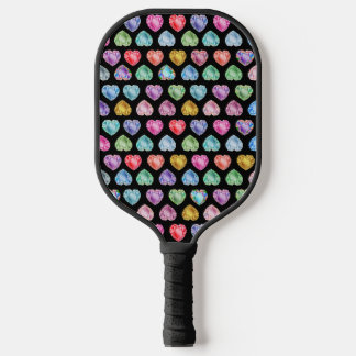 Raquette De Pickleball Diamond Heart Aquarelle Motif mignon Pastel Girly