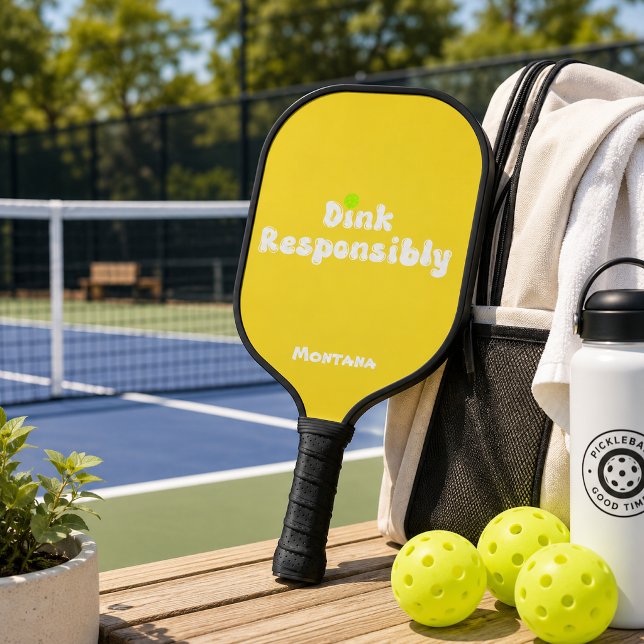 Raquette De Pickleball Dink de manière responsable Nom Citrine Jaune (Créateur téléchargé)