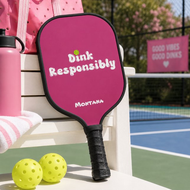 Raquette De Pickleball Dink de manière responsable Nom Quartz Rose (Créateur téléchargé)