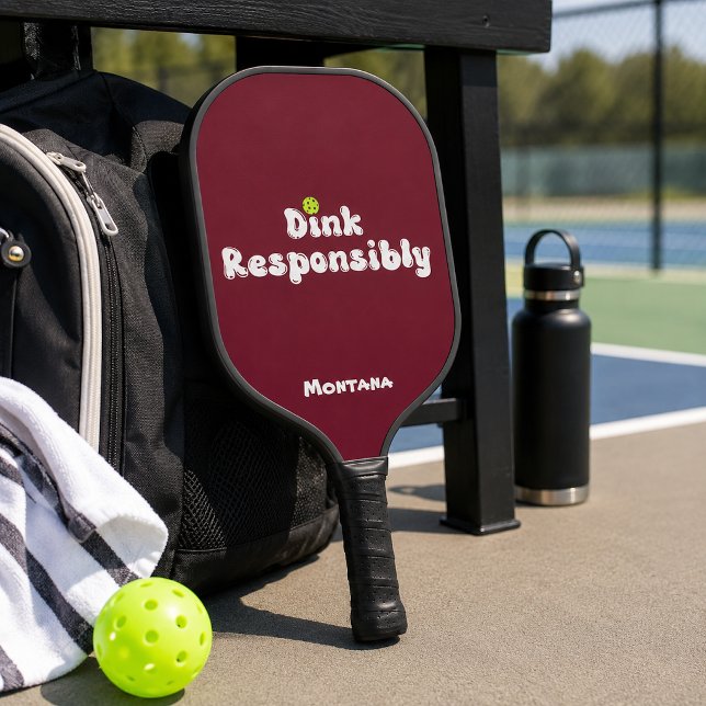 Raquette De Pickleball Dink de manière responsable Nom Rouge rubis (Créateur téléchargé)