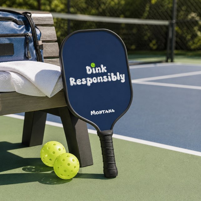 Raquette De Pickleball Dink de manière responsable Nom Saphir Bleu (Créateur téléchargé)