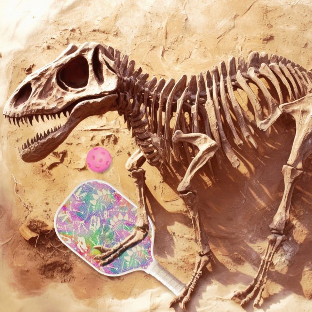 Raquette De Pickleball Dino Dig arc-en-ciel (Créateur téléchargé)