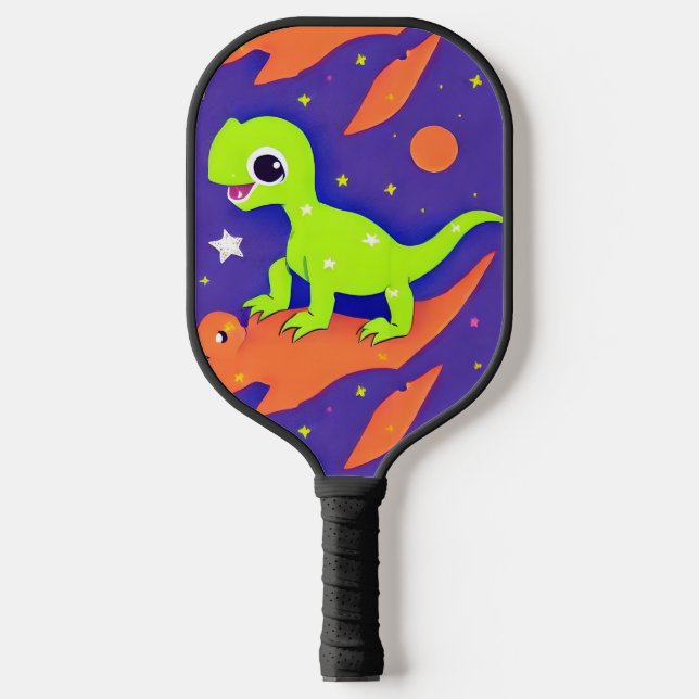 Raquette De Pickleball Dinosaure vert mignon et adorable (Recto)