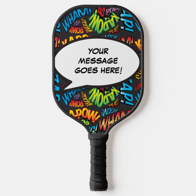 Raquette De Pickleball Discours Personnalisé Bubble Funny Cool Comic Book (Recto)
