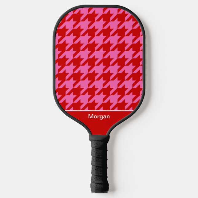 Raquette De Pickleball do-it-yourself Couleurs Houndstooth SV Rouge Hot R (Recto)