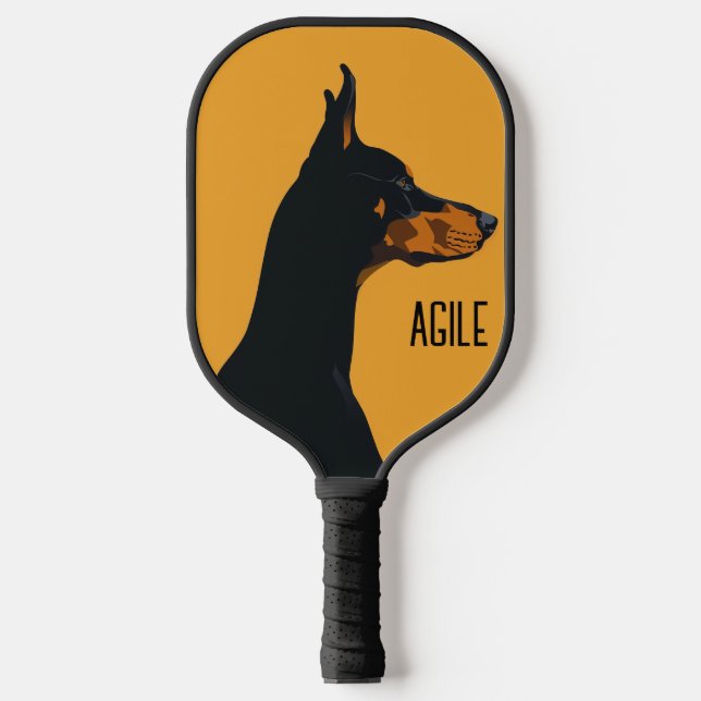 Raquette De Pickleball Doberman jaune (Recto)