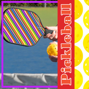 Raquette De Pickleball Dopamine colorée arc-en-ciel rayé personnalisé