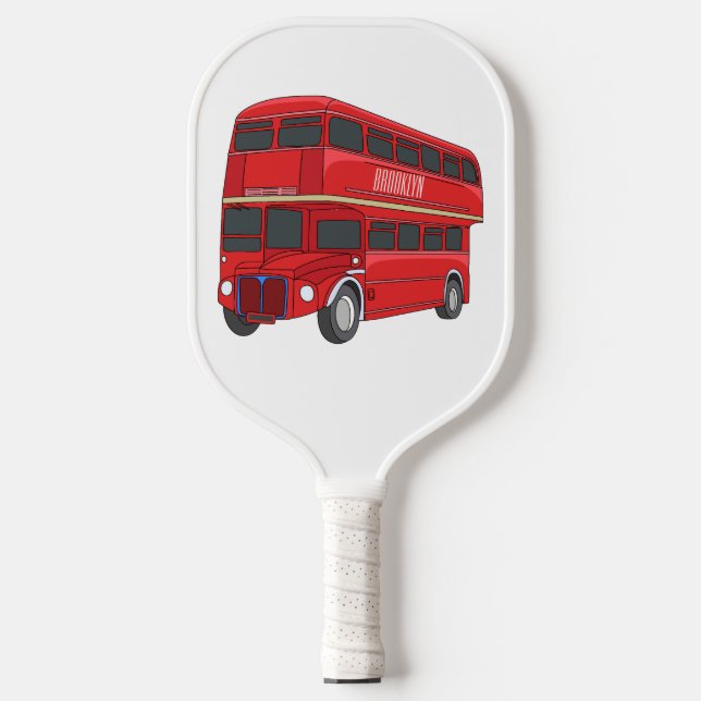 Raquette De Pickleball Double-decker bus cartoon illustration (Recto)