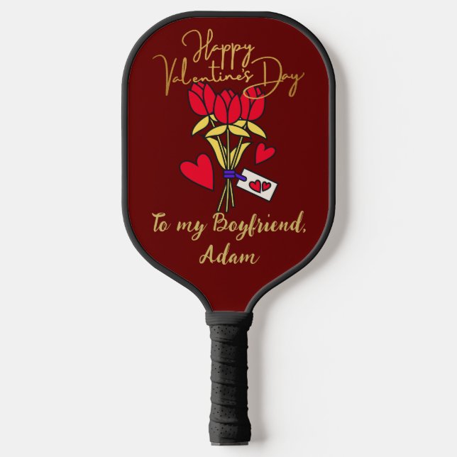 Raquette De Pickleball douce valentine couple personnaliser personnalisée (Recto)