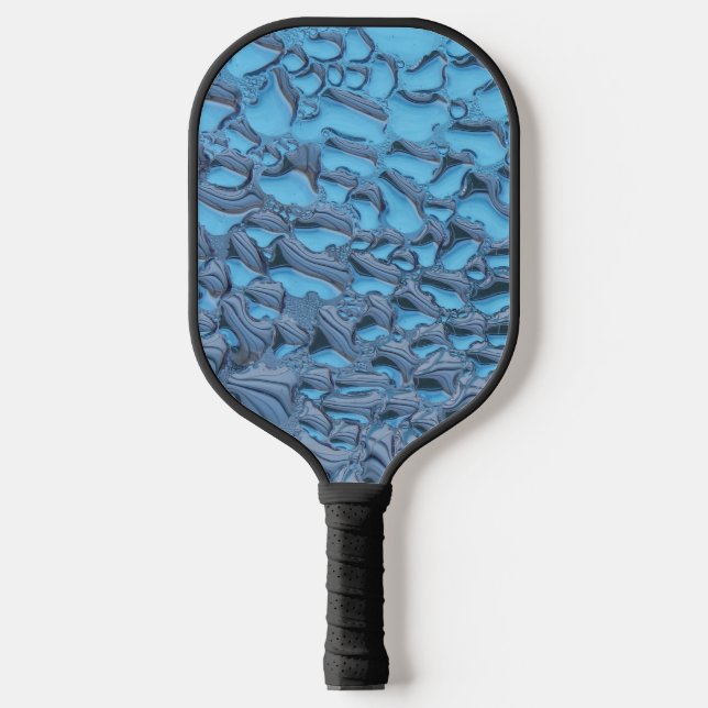Raquette De Pickleball Doux gouttes de pluie sur verre bleu (Recto)