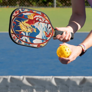 Raquette De Pickleball Dragon à souffle de feu Or et rouge