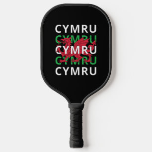 Raquette De Pickleball Dragon gallois rouge Cymru Texte répétitif Racines