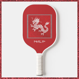 Raquette De Pickleball Dragon rouge et blanc