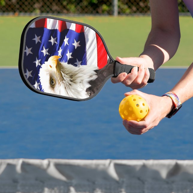 Raquette De Pickleball Drapeau américain avec aigle chauve (Insitu)