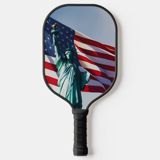 Raquette De Pickleball Drapeau américain, Lady Liberty (Recto)