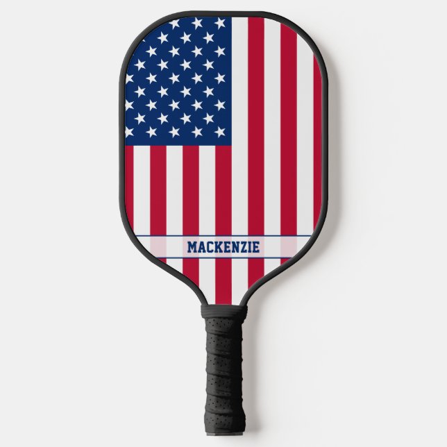 Raquette De Pickleball Drapeau américain personnalisé Stars et bandes (Recto)