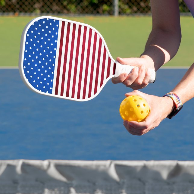 Raquette De Pickleball Drapeau américain Stars and Stripes par Shirley Ta (Insitu)
